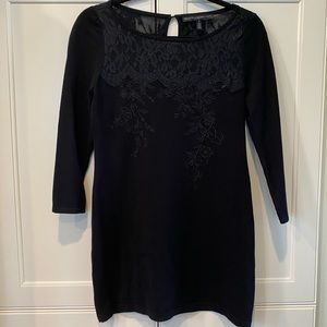 White House Black Market black lace tunic size S
